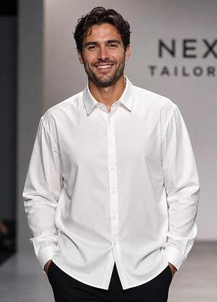 Рубашка мужская белая next белая xxl- 3xl хлопок