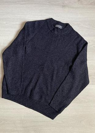 Чоловічий в'язаний светр / джемпер primark темно-сірий меланж, розмір l