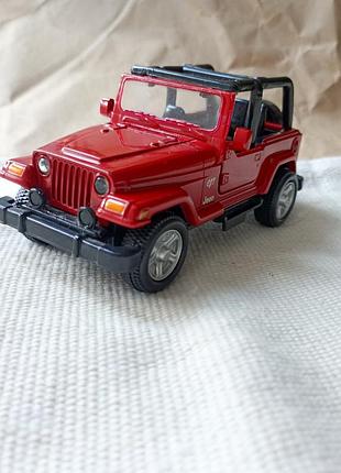 Колекційна металева модель машини, позашляховика jeep wrangler червоного кольору
