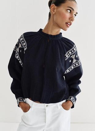 Блузка женская с вышивкой зара zara s