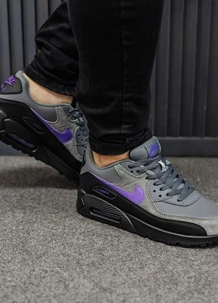 Мужские кроссовки nike air max 90 black purple / smb+ 🔗