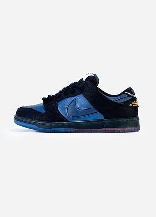 Женские кроссовки nike sb dunk low pro x bluetile pitch blue/black / smb+ 🔗