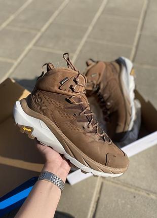 Чоловічі трекінгові черевики hoka m kaha 2 gtx gore-tex коричневі в похід на осінь зиму оригінальні
