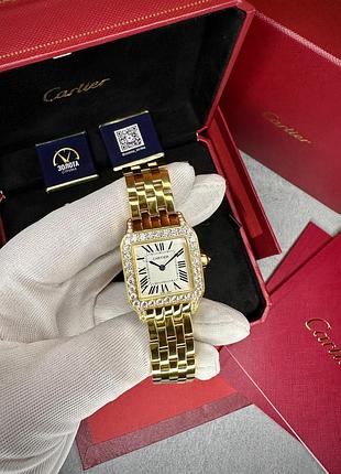 Женские часы cartier santos 27mm. Жесткие времена картье золото
