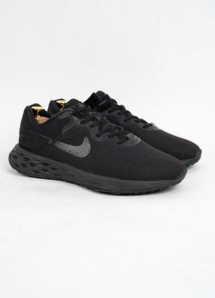Кроссовки мужские беговые nike revolution 6 черные сетка размер 46