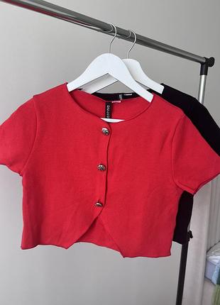 Укорочений червоний топ h&m divided ♥️