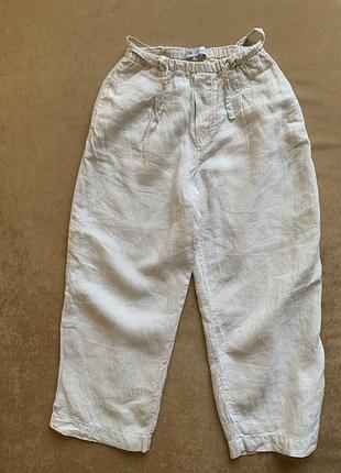 Лляні штани брюки zara 134 9 років бежеві молочні лняні