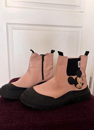 Черевики zara x disney mickey mouse, рожеві, розмір 38