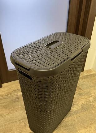 Кошик для білизни curver rattan style 40 л темно-коричневий