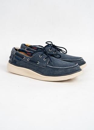 Кроссовки мокасины мужские skechers# 2.0-lorano синие слипоны размер 44