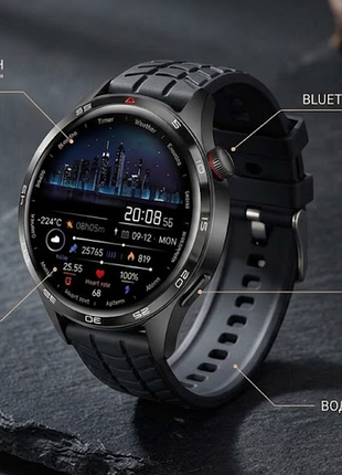 Мужские смарт-часы erun с bluetooth-звонками, 1.52" hd, металлический корпус, черный (имеет примятую коробку)