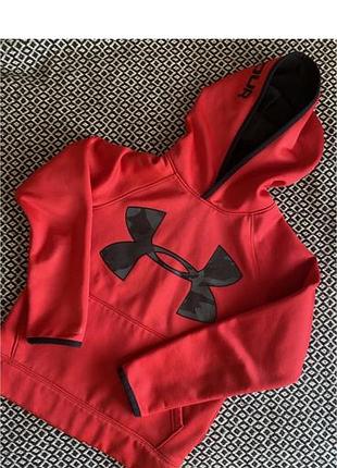 Червоний светр худі under armour утеплений на хлопчика капюшонка