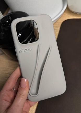 Чохол від бренду rhode роуд сірого кольору на apple iphone 15 pro + блиск в наявності з повним пакуванням