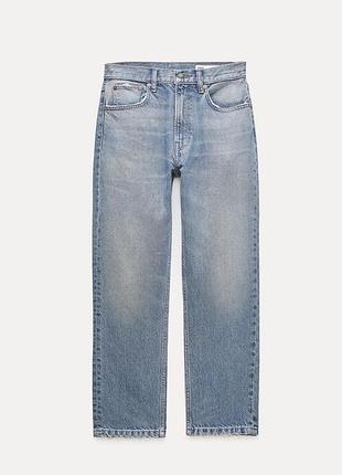 Новые укороченные прямые женские джинсы zara