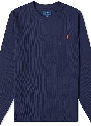 Темно-синій лонгслів для хлопчика, синя кофта polo ralph lauren