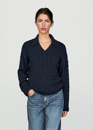 Поло светр вʼязане синє massimo dutti оригінал