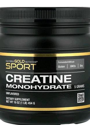 California gold nutrition
sport, чистий моногідрат креатину, з нейтральним смаком, 454 г