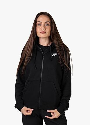 Жіноча базова зіп-худі від nike з вишитим логотипом
