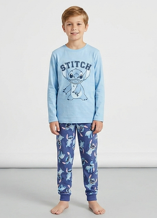 Детская хлопковая пижама primark «стечь» (stitch), голубой, 146 рост, 10-11 лет