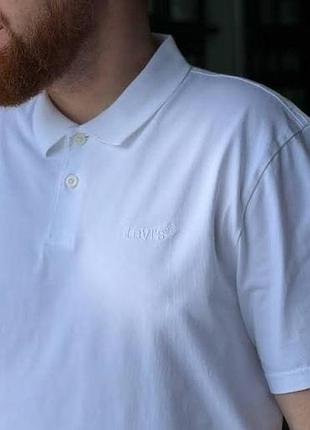 💛 levi's поло біле чоловіче , трикотаж розмір s,l,xl