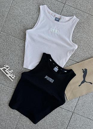 Топ майка в рубрик puma пудровий пума рожева