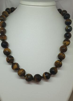 Бусы из тигрового глаза. 9350 46