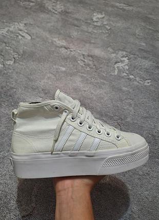 Оригинальные кеды adidas nizza platform mid (off-white), р. 38 (23.5 см)