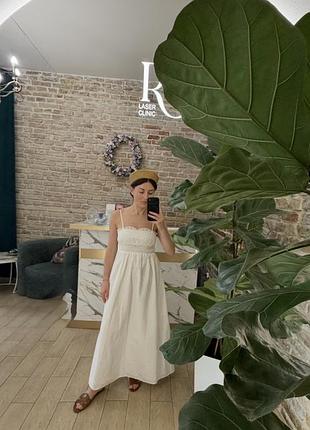 Zara сукня плаття біле поплін бавовна xs-s