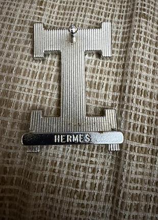 Пряжка для ременя “h” срібло, змінна, hermès