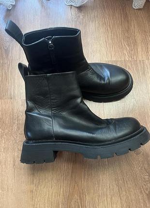 Ботинки zara кожа