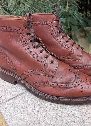 Чоловічі коричневі черевики чоботи броги joseph cheaney monmouth made in england