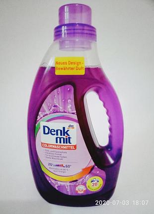 Гель для прання кольорових тканин denkmit colorwaschmittel 1.1 л., 20 прань