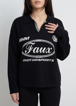 Светр джемпер з принтом motorsports