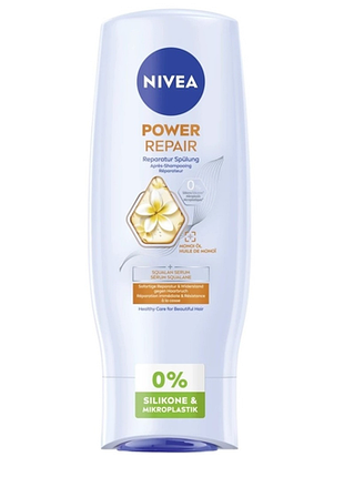 Кондиционер для поврежденных и ломких волос nivea power repair, 200 мл
