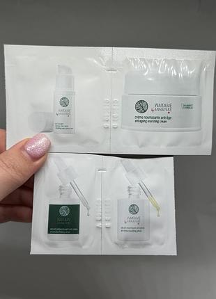 Annayake wakame by annayake — набір пробних зразків: крем для обличчя, крем для очей, сироватка проти стресу, сироватка проти зморщок, 1 мл х 4 шт