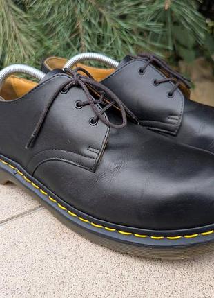Чоловічі чорні туфлі дербі стальний носок dr. martens 1925 steel toe