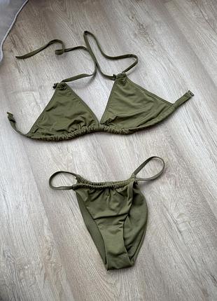 Купальник asos swim хакі, бікіні на зав’язках, р. 38
