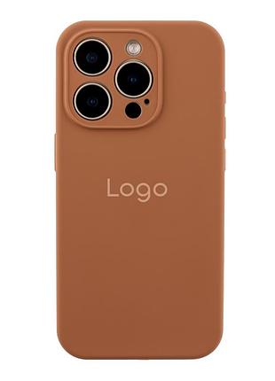 Чохол silicone case full size with frame для iphone 15 pro max 93.new brown