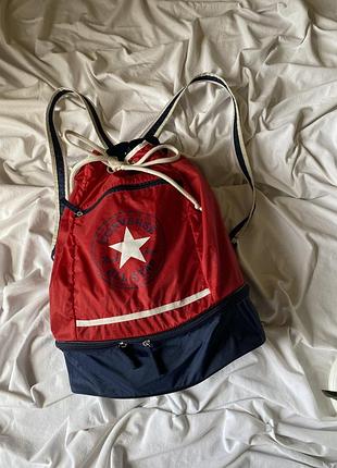 Рюкзак, сумка на завязках converse, темно-синяя/красная