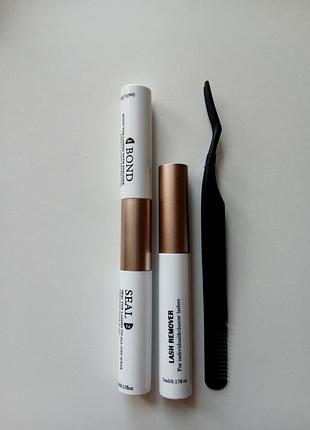 Большой стартовый набор пучковых ресниц для diy наращивания «natural curl» + клей bond &amp; seal + ремувер + пинцет 7