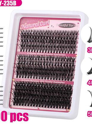 Большой стартовый набор пучковых ресниц для diy наращивания «natural curl» + клей bond &amp; seal + ремувер + пинцет 4