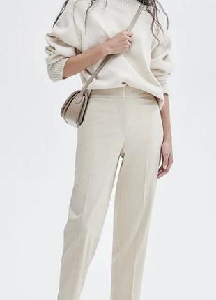 Нові класичні штани-сигарети h&m з биркою / розмір m (eur 38) / кремові