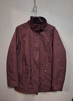 Тепла жіноча куртка jack wolfskin texapore (l) | парка бордова з флісом