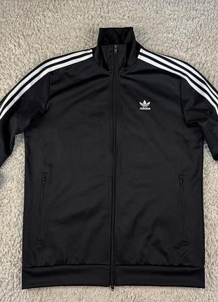 Чоловіча чорна спортивна олімпійка adidas з лампасами повсякденна кофта на замку