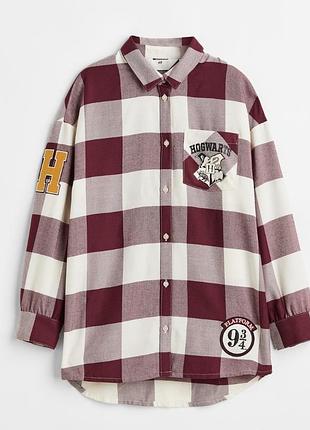 Фланелева сорочка harry potter x h&m (гаррі поттер, оверсайз) на 10–11 років (зріст 146)