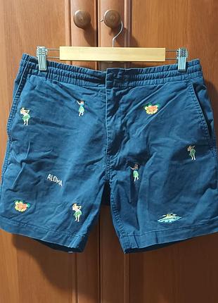 стильные коттоновые шорты polo ralph lauren с вышивкой
