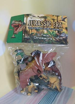 Игровой набор пластиковых фигурок «jurassic era volcanic lost world 6 piece dinosaurs»