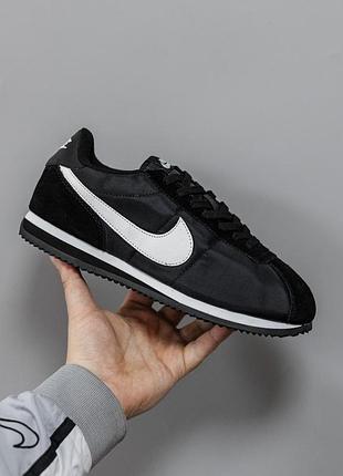 Мужские черные кроссовки nike cortez black white х кортез 42