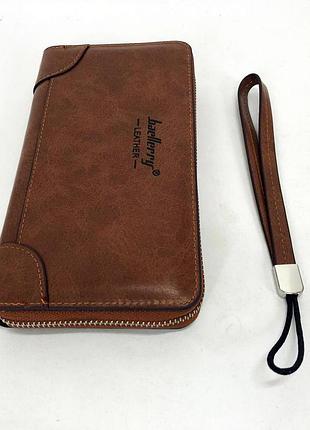 Кошелек кожаный мужской baellerry leather brown, мужской кошелек для карточек brown