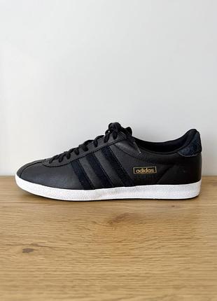 Шкіряні кросівки чоловічі чорні вічна класика  adidas originals gazelle og 2014 ( 43-27.5)